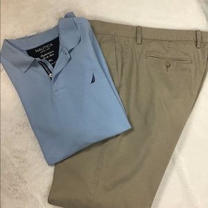 Light blue polo shirt